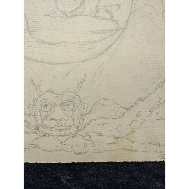 Carl-Axel Acking Carl Heinz Berberich, Nude, Devil Fries the Naked Vulva in the Glass Flask of Sin to…, Pencil on Paper For Sale - Image 4 of 13