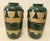 Pair Large Postmodern Vintage Green and Gold Floor Vases For Sale - Image 13 of 13