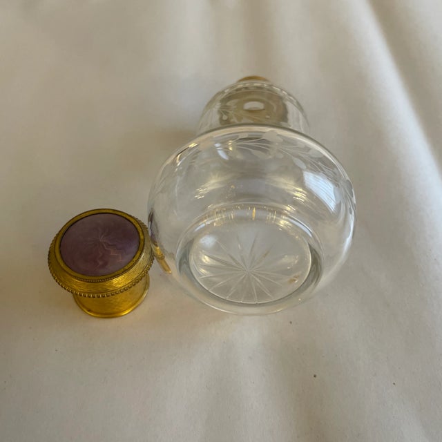 Antique Late 19th Century Guilloche Etched Perfume Bottle For Sale - Image 4 of 5