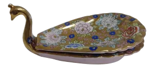 1950's Hand Painted Lenwile China Swan Ashtray by Ardalt Japan