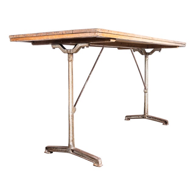 Small French Cast Base Dining Table, 1950s For Sale