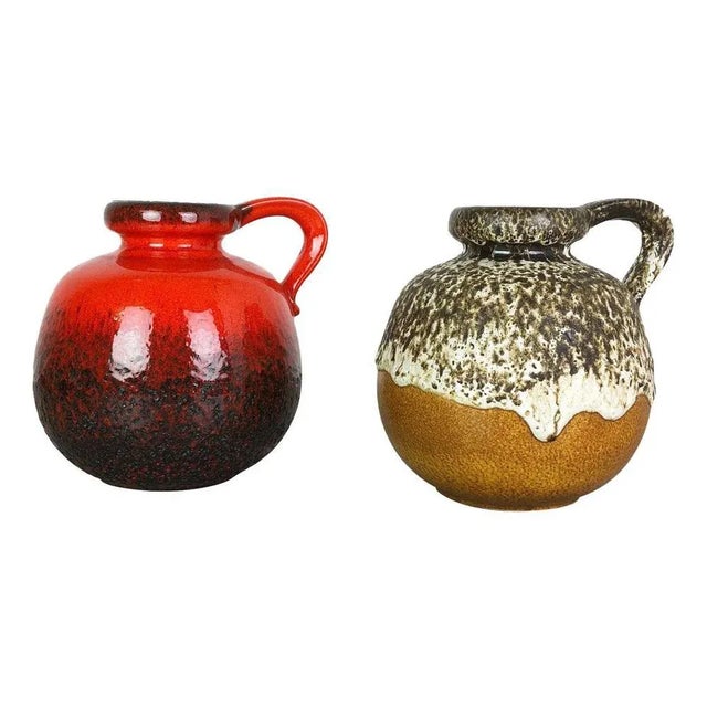 Model 484-21 Pottery Fat Lava Vases from Scheurich, Germany, 1970s, Set of 2 For Sale - Image 14 of 14
