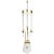 Mid Century Modern Parzinger Style Brass & White Lacquered Metal Tall Table Lamp, Restored For Sale