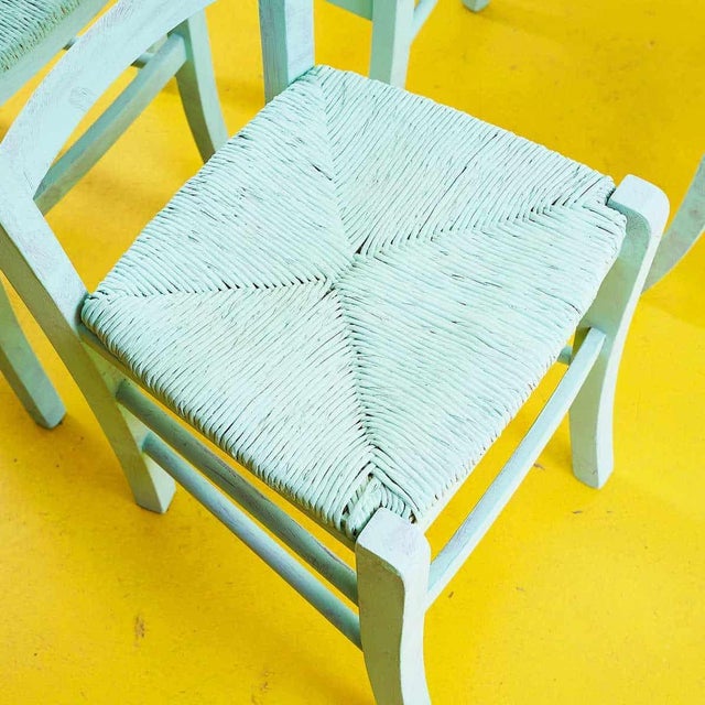 Vintage Straw Seaside Chairs, Set of 4 For Sale - Image 6 of 8