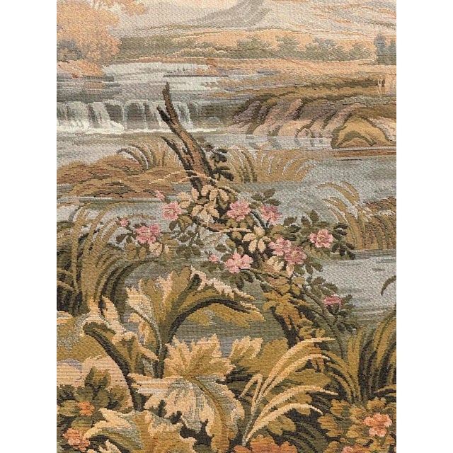 Vintage French Jacquard Tapestry with Gallant Meeting by Jules Pansu, 1970s For Sale - Image 9 of 18