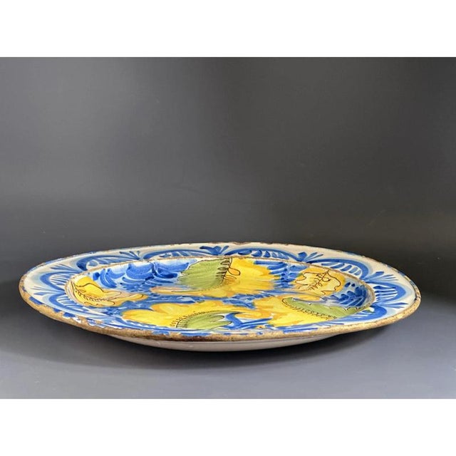 Ceramic Large Spanish Maiolica Dish with Traditional Patterns and Foliage, 18th-19th Century For Sale - Image 7 of 9