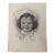 1940s Original Signed Graphite Illustration of Smiling Young Girl in Bonnet, 11 × 9 In. For Sale