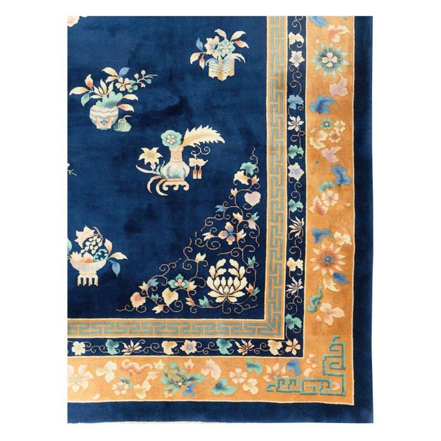 Art Deco Galerie Shabab Collection Mid-20th Century Handmade Chinese Art Deco Room Size Carpet For Sale - Image 3 of 10