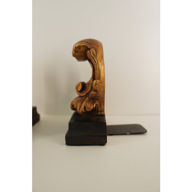 1990s Italian Hollywood Regency Borghese Gold Baroque Bookends For Sale - Image 13 of 18