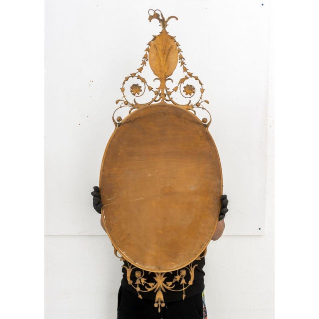 Adam Style Giltwood Oval Mirrors, Pair For Sale - Image 12 of 12