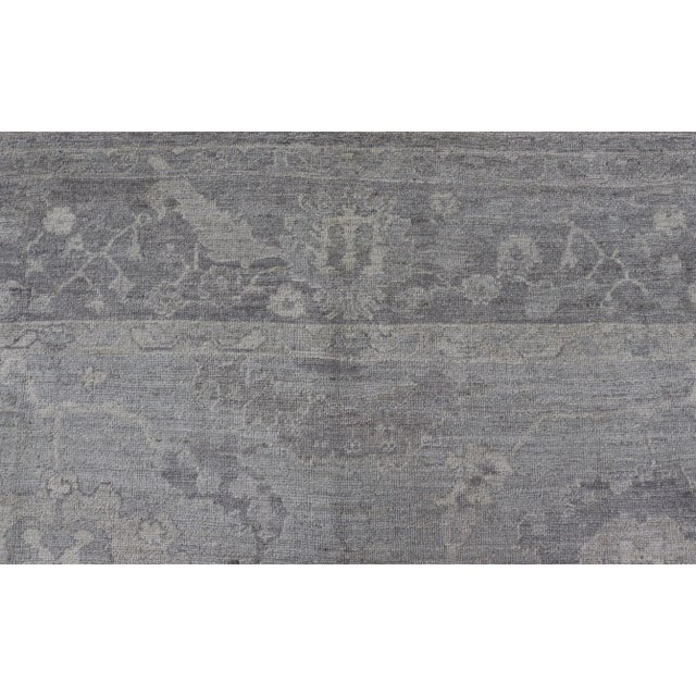 Turkish Oushak Hand Knotted With Floral Motifs by Keivan Woven Arts For Sale - Image 10 of 12
