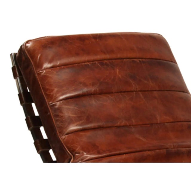 Modern Chestnut & Chrome Chaise Lounge For Sale - Image 9 of 10