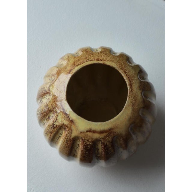 1930s Art Deco Ceramic Vase in Yellow Glazing by Futurum for Upsala Ekeby, Sweden, 1930s For Sale - Image 5 of 12