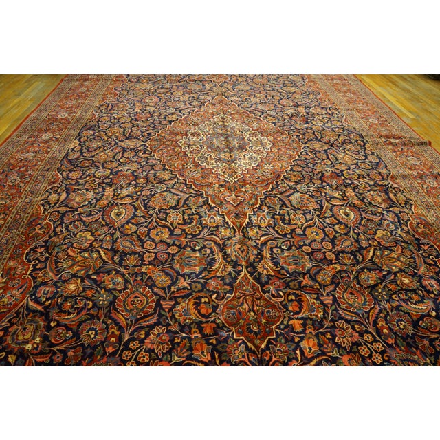 Antique Persian Kashan. Measures: 10'4" x 19'3".