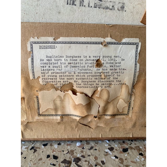 Guglielmo Borghese Oil on Canvas Painting For Sale - Image 10 of 11