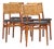E. Knudsen for Jensen & Lykkegaard Model 47 Mid Century Danish Teak and Cane Dining Chairs - Set of 4 For Sale