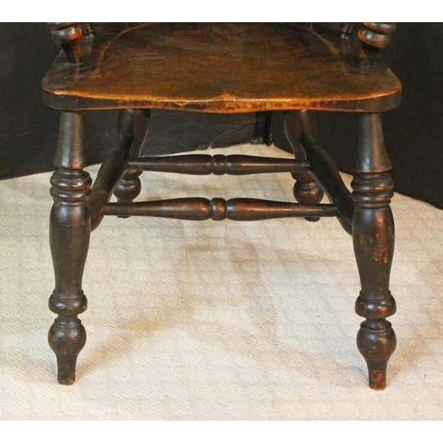 Early 19th Century Circa 1830s-40s English High Back Tavern Windsor Arm Chair For Sale - Image 5 of 12