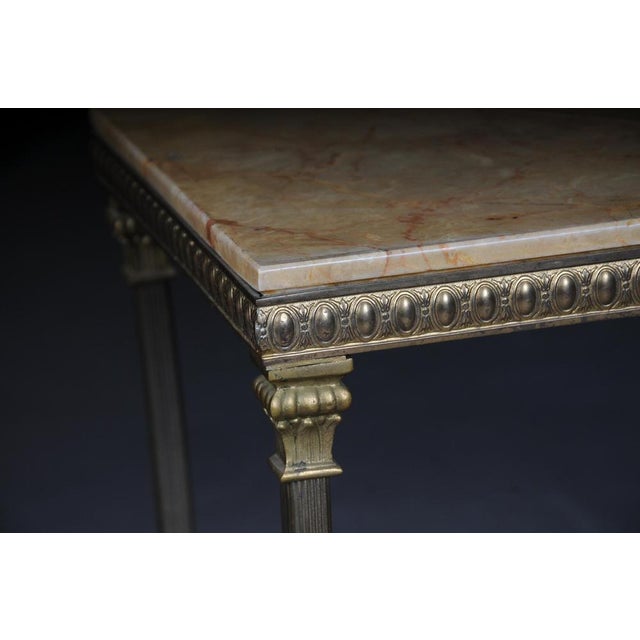 Metal 20th Century Louis XVI Side Table in Brass For Sale - Image 7 of 17