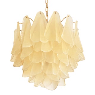 Contemporary Modern Sanded Champagne "Rondini" Murano Chandelier by Simoeng For Sale
