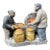 Vintage Chinese Shiwan Ware Hand Sculpted Elder Couple Bountiful Harvest Ceramic Figurine Group For Sale
