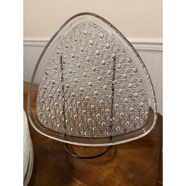 Mid 20th Century Mid 20th Century Indiana Glass Daisy and Button Pattern Snack Plates and Cups - Set of 7 For Sale - Image 5 of 12