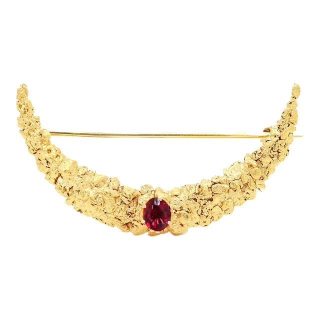 Antique 'Gold Rush' Montana Gold Watch Holder Pin or Brooch For Sale