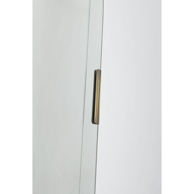 1950s Asymetric Italian Wall Mirror with Brass Elements, 1950s For Sale - Image 5 of 7