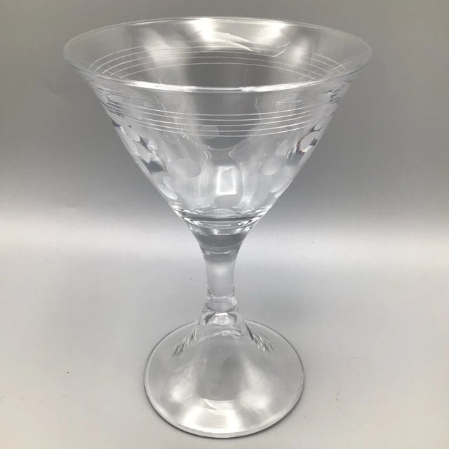 Transparent Thomas O’Brien Blown Glass Martini Glasses - Set of 5 For Sale - Image 8 of 13