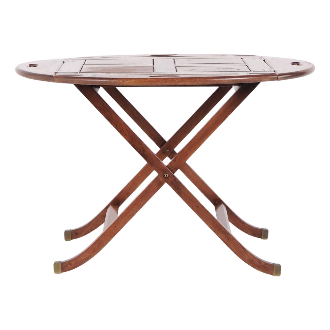 Butler Table in Mahogany with Brass Fittings, 1940s | Chairish
