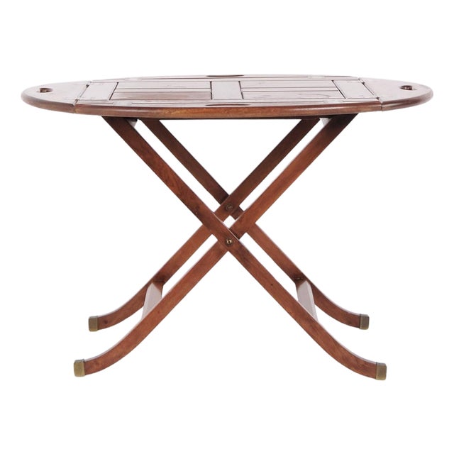 Butler Table in Mahogany with Brass Fittings, 1940s For Sale