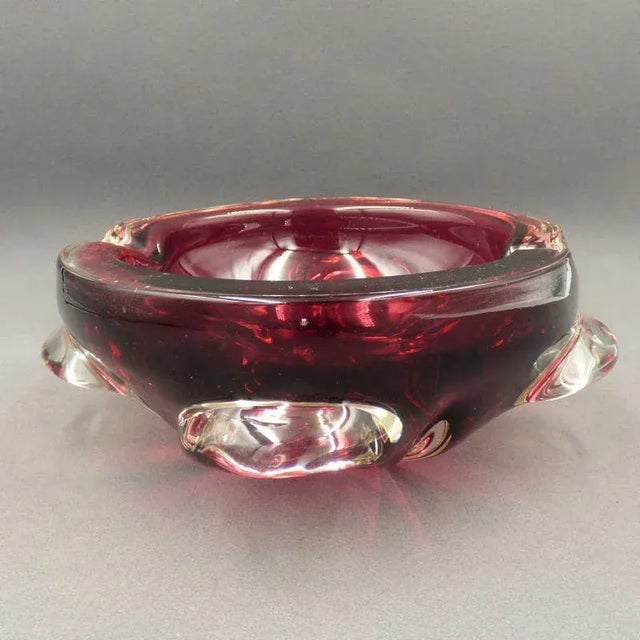 Red Murano Glass Ashtray, Italy, 1950s For Sale - Image 3 of 8
