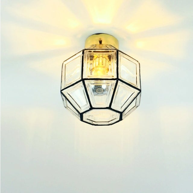 1970s Mid-Century Modern Glass Flush Mount/Ceiling Light From Limburg, Germany, 1960s/1970s For Sale - Image 5 of 9