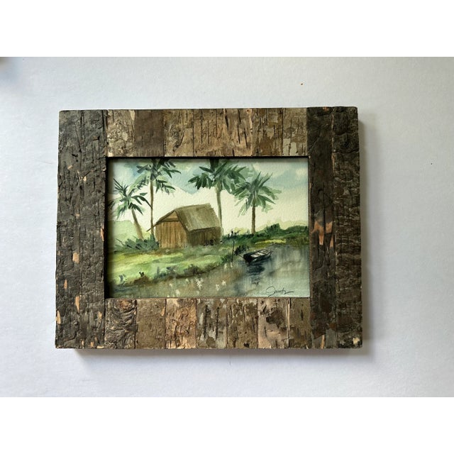 Nancy Smith Framed Signed Original Watercolor “Magic Waters” For Sale - Image 4 of 4