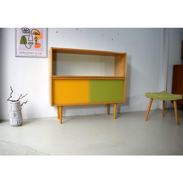 Vintage Sideboard with Glass Sliding Doors from Veb Deutsche Werkstätten Hellerau, 1970s For Sale - Image 6 of 9