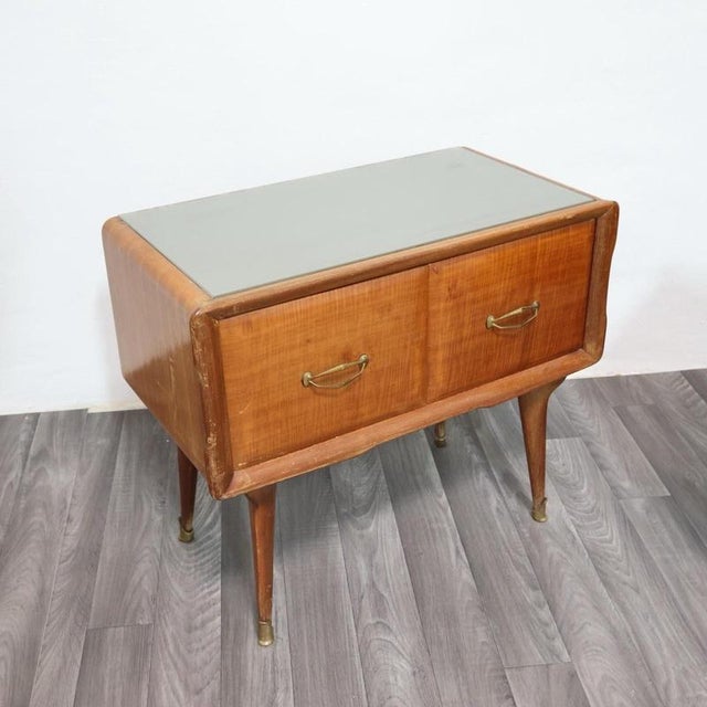 Brown Mid-Century Modern Nightstands in the style of Gio Ponti, 1950s, Set of 2 For Sale - Image 8 of 16
