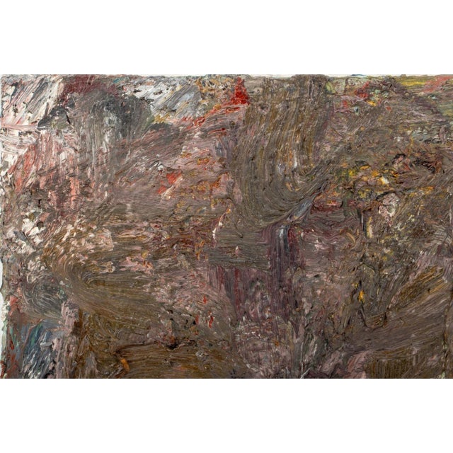 Andy Miller (American, b. 1950), Abstract Composition, Oil on Canvas, 1983, impasto details, cool purples and browns with...