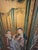 Chinoiserie Monumental Vintage Chinese Six-Panel Gilt Folding Screen With Bamboo and Scholars For Sale - Image 3 of 12