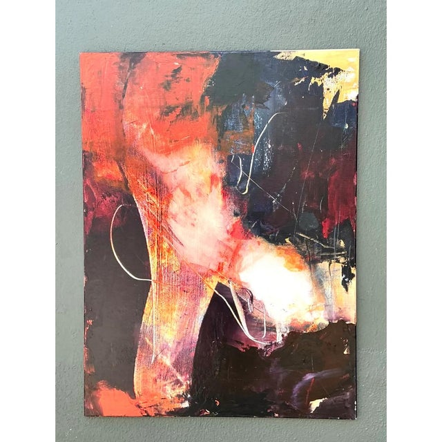 Vintage Abstract Expressionist Oil Painting on Canvas For Sale In West Palm - Image 6 of 12