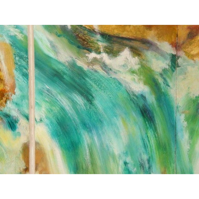 Mid 20th Century Abstract Screen Painting Waterfall by Lenn Kanenson For Sale - Image 12 of 13
