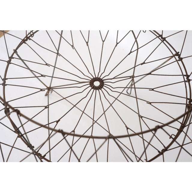 Gray Vintage Collapsible Metal Wire Laundry Basket For Sale - Image 8 of 15