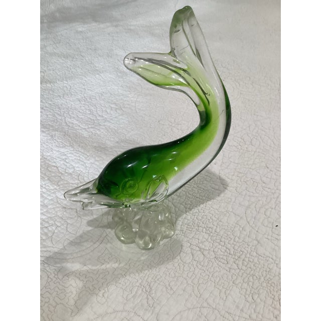 Art Nouveau Jordan Import Company Murano Green Fish. (Zanetti?) For Sale - Image 3 of 7
