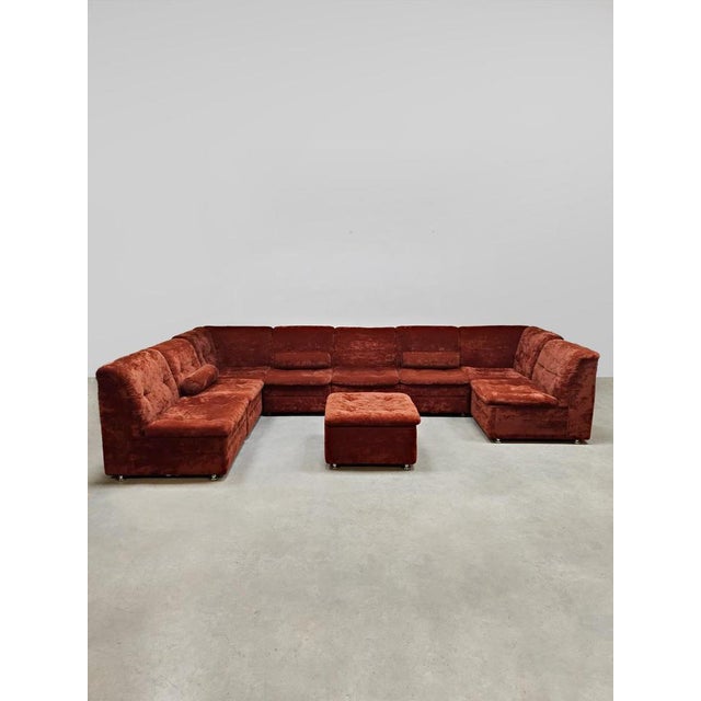 Textile Set of Vintage Modular Sofa, 1970s, Set of 9 For Sale - Image 7 of 7