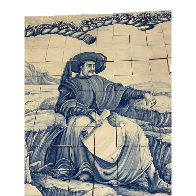 Hand-Painted Azulejos Tiles with Henry the Navigator by Jorge Gardoso for Ceramica Constantia, Portugal, 1996, Set of 280 For Sale - Image 9 of 13
