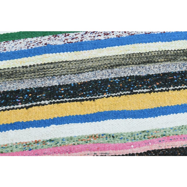 Striped Colorful Kilim Turkish Vintage Runner Rug For Sale In San Francisco - Image 6 of 11