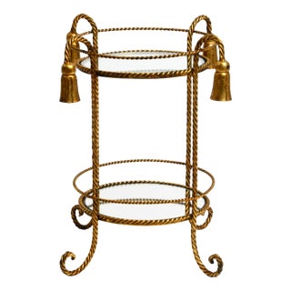 Small Vintage Italian Side Table in Gilded Iron by Li Puma Firenze, 1960s For Sale