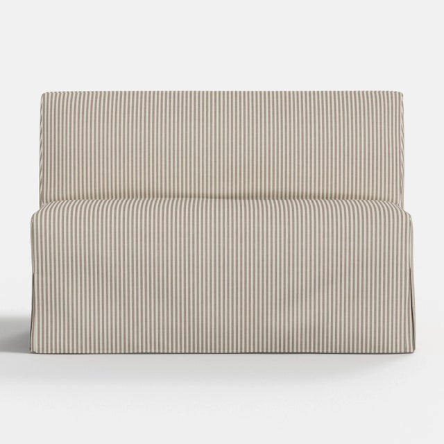 Spritely Home Slipcover for Stoffer Home x Cloth & Company for Lindy Slipcover Dining Banquette in Jane Stripe Mauve For Sale - Image 4 of 8