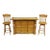 Late 20th Century Pulaski Keepsake Collection Oak Wood Bar With Griffins and 2 Swivel Bar Stools - Set of 3 For Sale