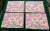 Beautiful Pink Floral Patterned Set of Four Fabric Placemats. 12” 1/2 x 17” 1/2