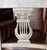 1980s Silvered Lyre Back Dining Chairs Fabric Attributed to Fortuny For Sale - Image 10 of 12
