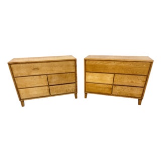 Mid-Century Modern Conant Ball Solid Maple Dressers - Set of 2 For Sale